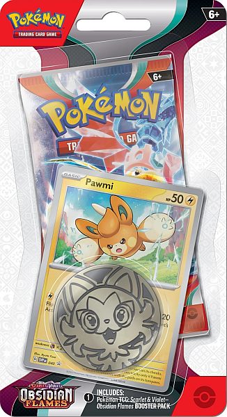 Checklane blister pack: Scarlet & Violet: Obsidian Flames Booster Pakke + Pawmi Black Star Promo - Pocko Monsters