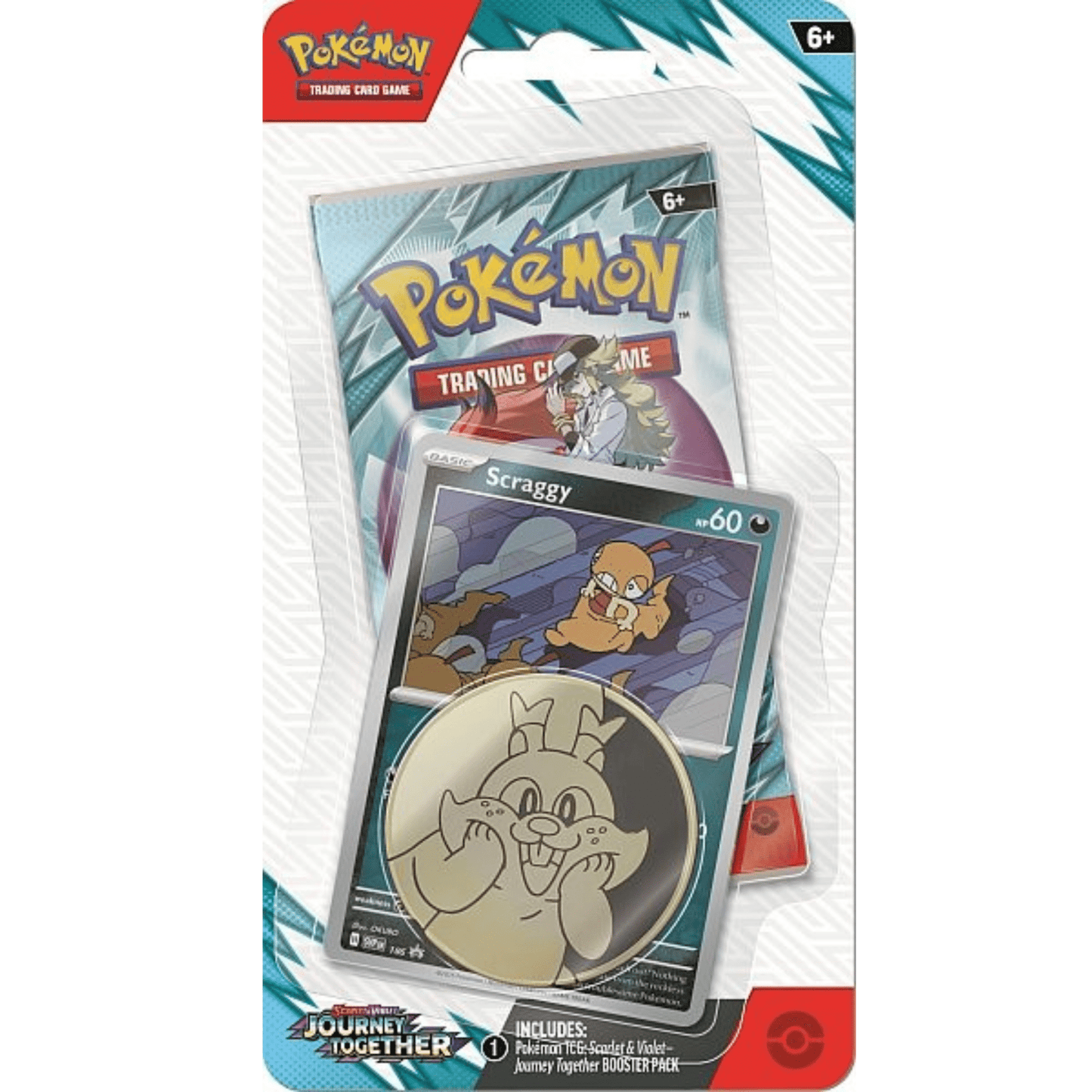 Journey Together: 1 Pack checklane Blister: Scraggy Black star Promo kort - Pocko Monsters