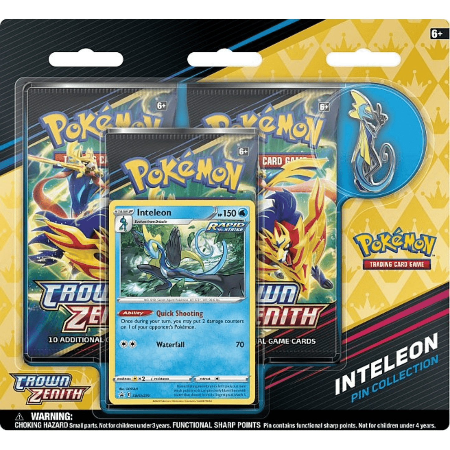 Pokemon: Crown Zenith Pin Collection blister (3 booster packs) - Pocko Monsters