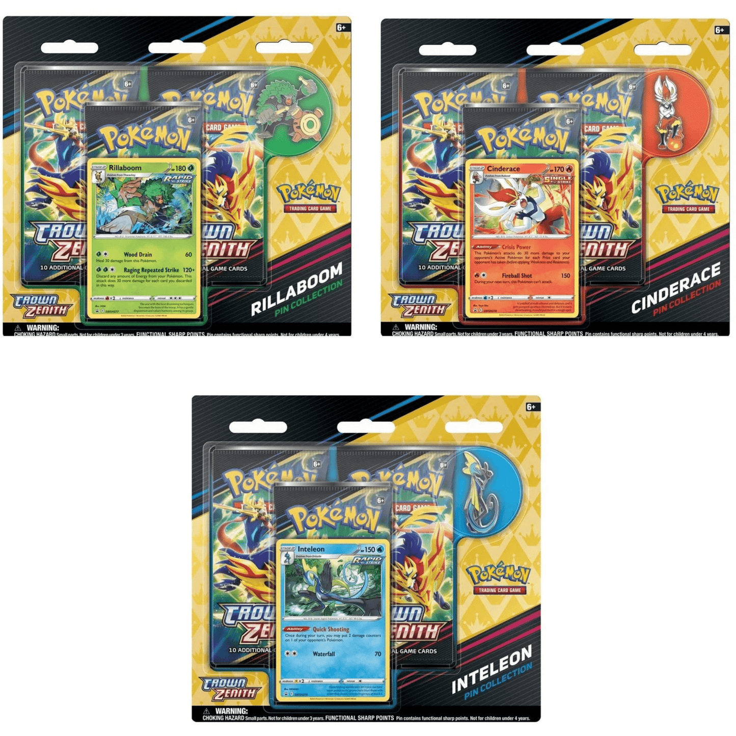 Pokemon: Crown Zenith Pin Collection blister (3 booster packs) - Pocko Monsters