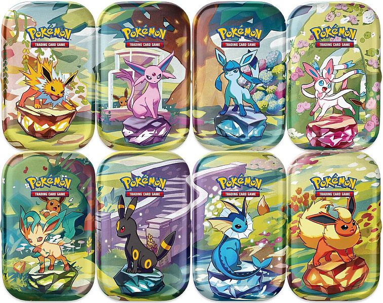 Prismatic Evolution Mini Tin Display - 8 tins - Pokemon Scarlet and Violet - Pocko Monsters