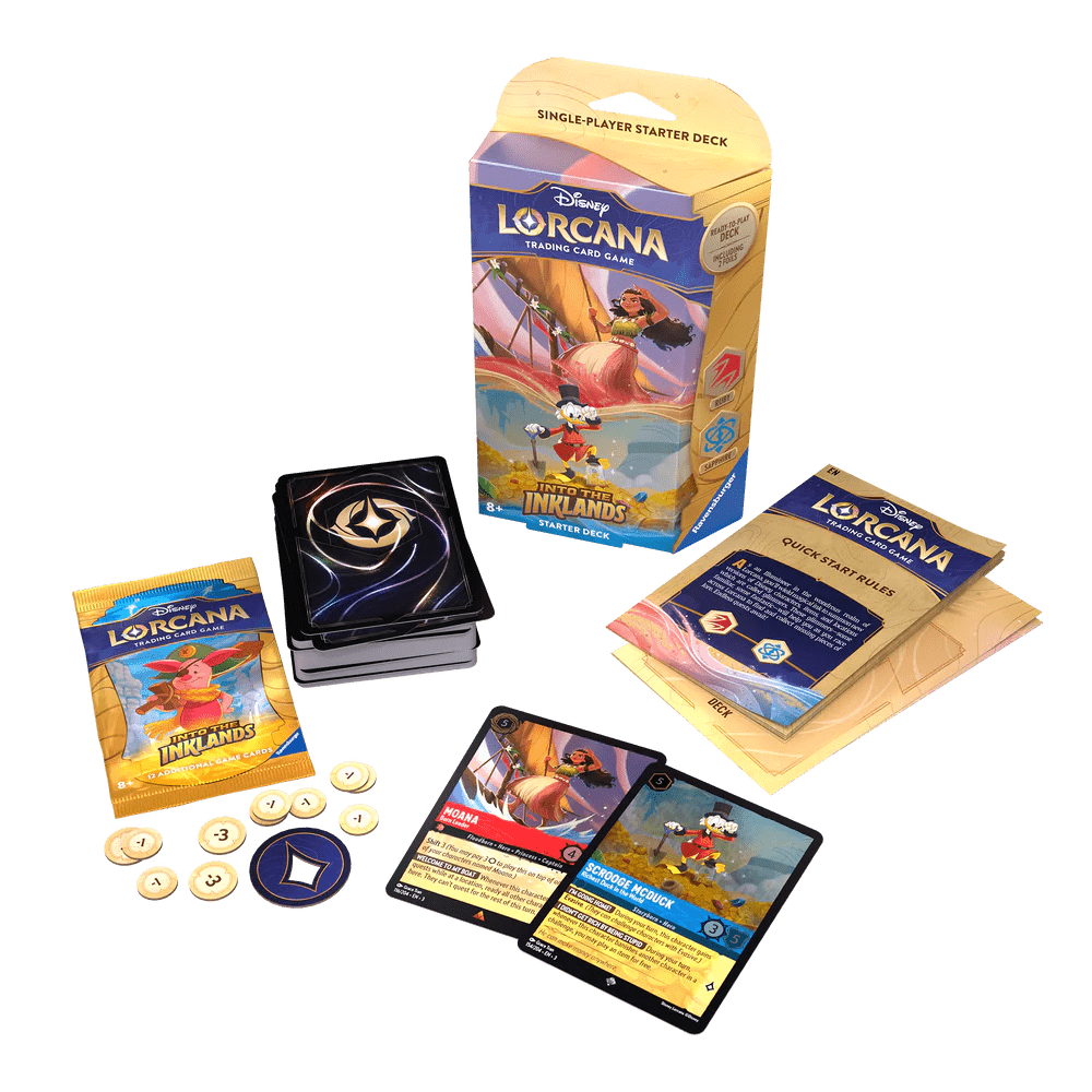 Disney Lorcana TCG: Into the Inklands - Starter Deck: Ruby/Sapphire (Moana & Scrooge McDuck) - Pocko Monsters