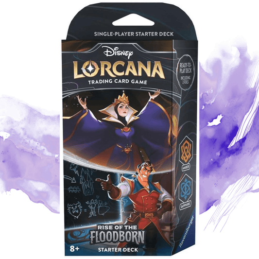 Disney Lorcana TCG: Rise of the Floodborn: Set 2: Starter Deck: Amber/Sapphire (The Queen & Gaston) - Pocko Monsters