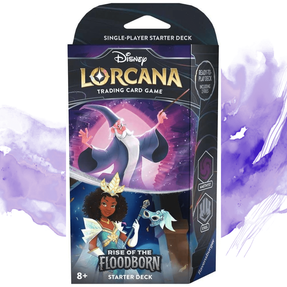 Disney Lorcana TCG: Rise of the Floodborn: Starter Deck: Amethyst/Steel (Merlin & Tiana) - Pocko Monsters