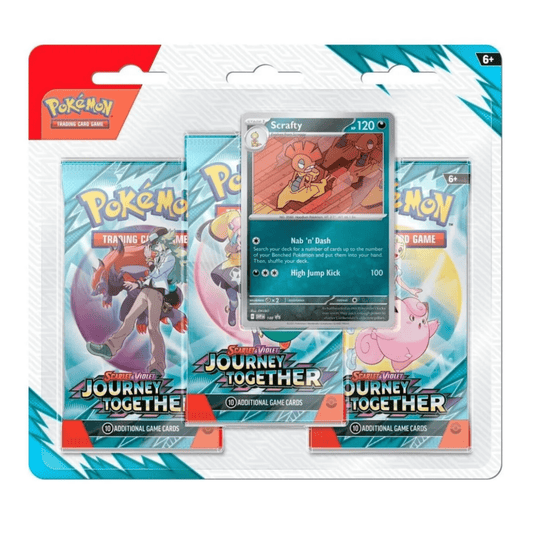 Journey Together: 3 Pack Blister: Scrafty Black star Promo kort - Pocko Monsters
