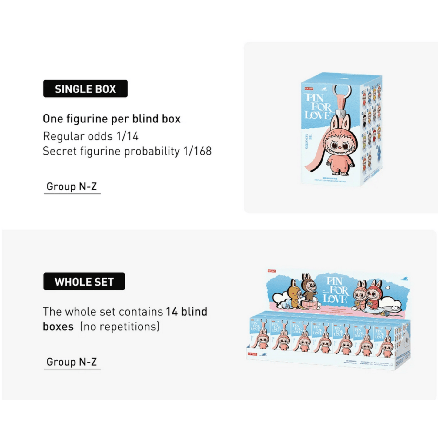 Labubu: Pin For Love N - Z (Gen 4) - The Monsters Blind Box: POP MART Official (FORUDBESTILLING) - Pocko Monsters