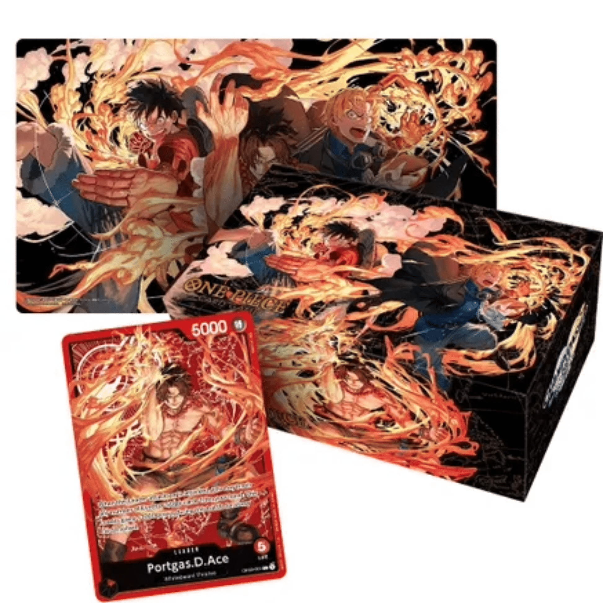 One piece special goods set ace sabo luffy - Playmat & storage box - Pocko Monsters