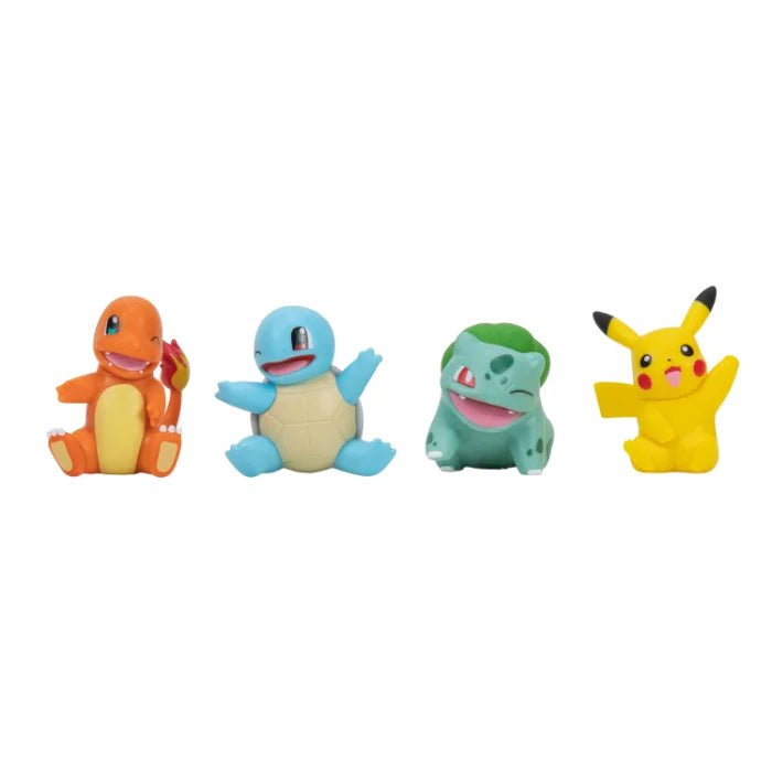 Pokemon Battle Figure 4 pack - Pikachu, Charmander, Bulbasaur og Squirtle - Pocko Monsters