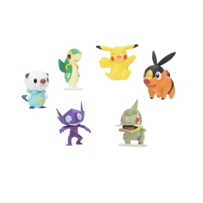 Pokemon Battle Figure - 6 Pack - Pikachu, Tepig, Oshawott, Sableye, Snivy, Axew - Pocko Monsters