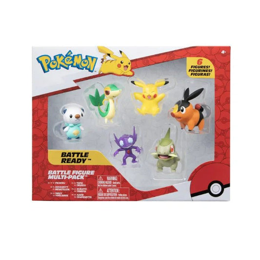 Pokemon Battle Figure - 6 Pack - Pikachu, Tepig, Oshawott, Sableye, Snivy, Axew - Pocko Monsters