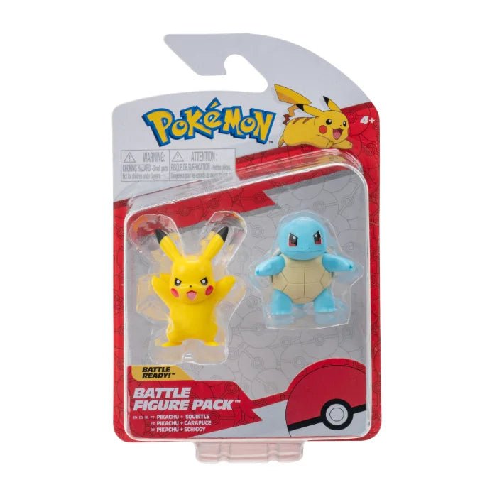 Pokemon Battle Figure - Pikachu og Squirtle - Pocko Monsters