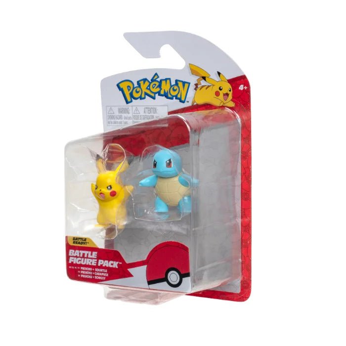 Pokemon Battle Figure - Pikachu og Squirtle - Pocko Monsters