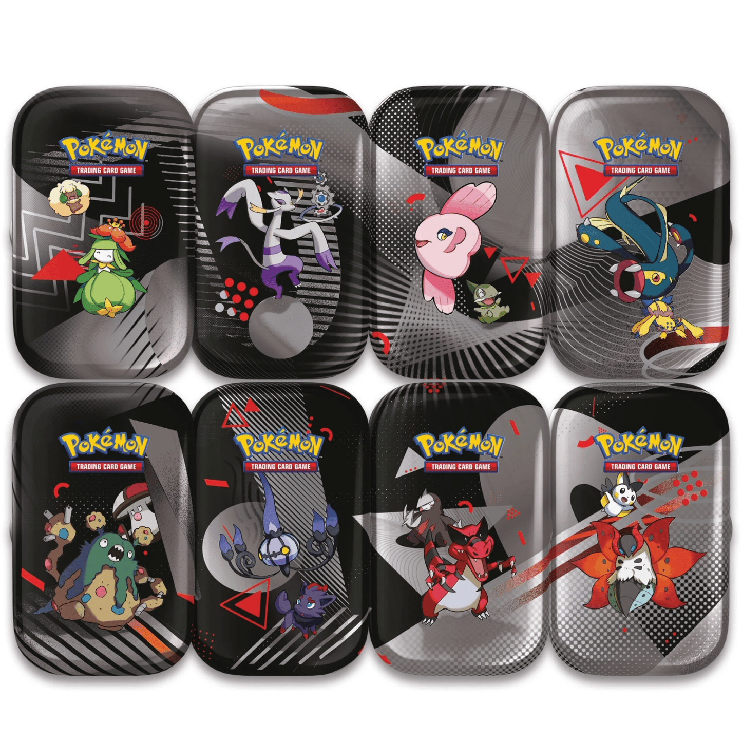 Pokemon: Black Bolt & White Flare - Mini Tin Display - SV10.5 (8 x mini tins) - Pocko Monsters