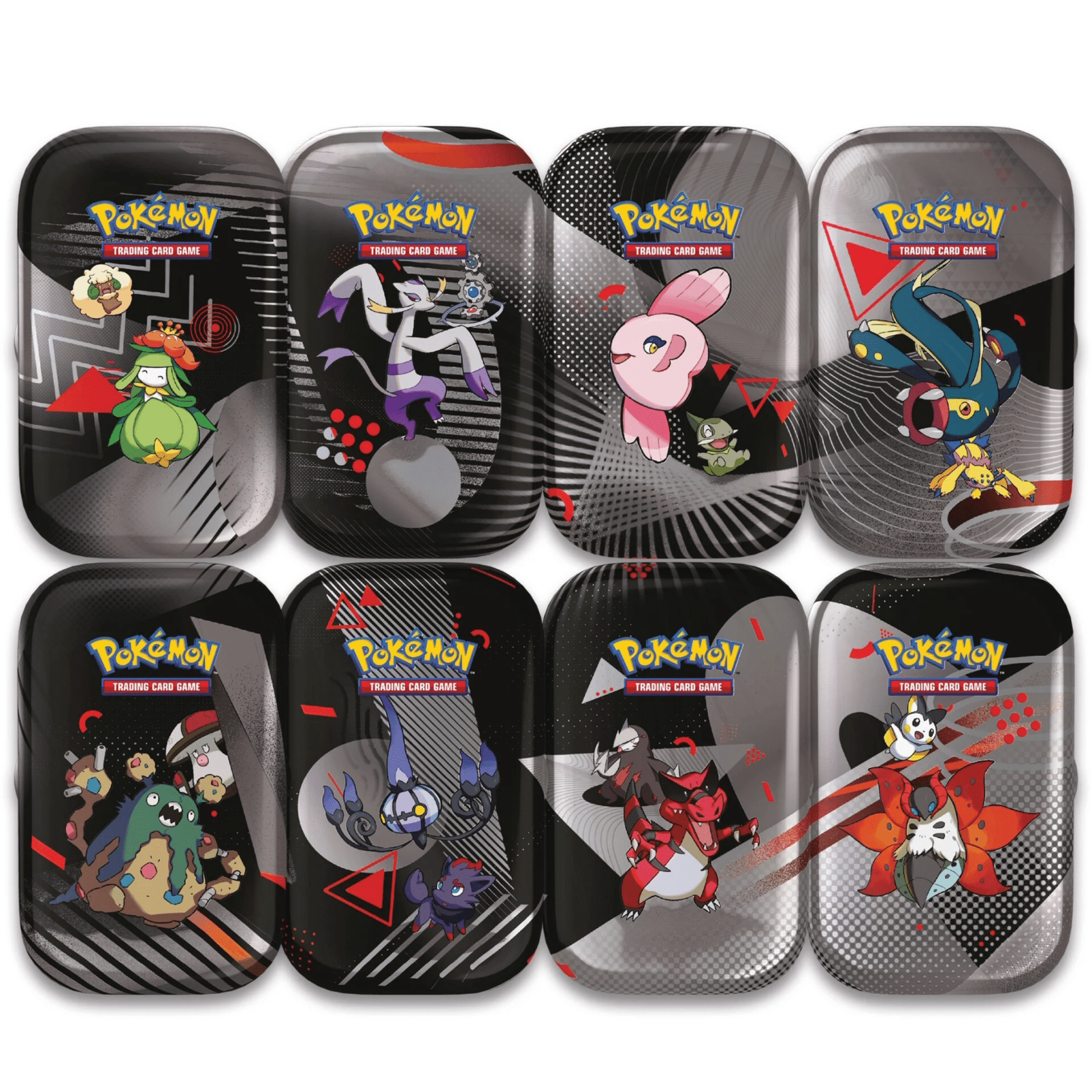 Pokemon: Black Bolt & White Flare - Mini Tin Display - SV10.5 (8 x mini tins) - Pocko Monsters