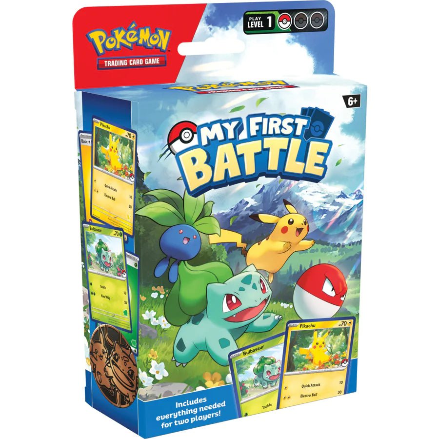 Pokemon: My First Battle startersæt - Bulbasaur vs Pikachu eller Charmander vs Squirtle - Pocko Monsters