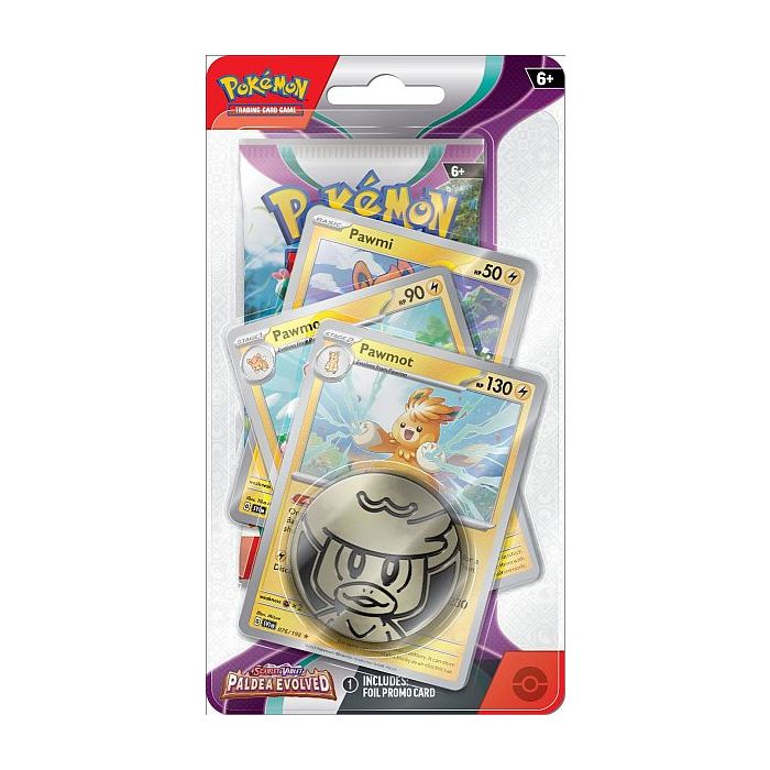 Pokemon: Paldea Evolved: Pawni, Pawmo og Pawmot Checklane box. - Pocko Monsters