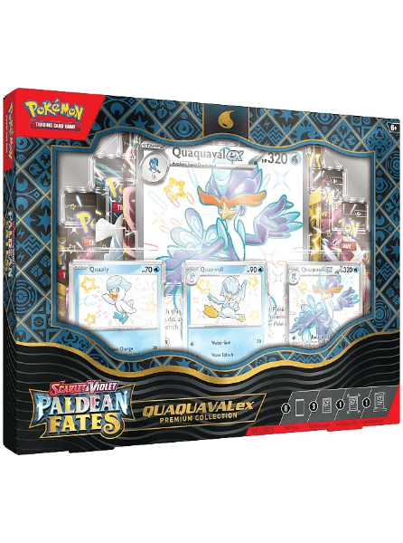 Pokemon: Paldean Fates: Scarlet and Violet SV4.5: Quaquaval ex Premium Collection - Pocko Monsters