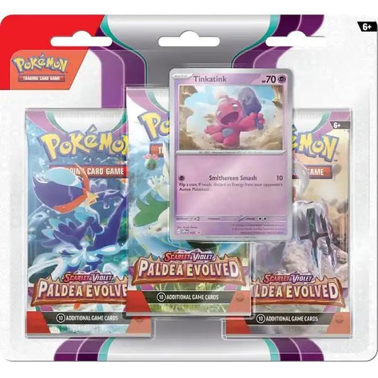 Pokemon: Scarlet and Violet: 3-Pack Paldea Evolved: Tinkatink promo kort nr. 25 - Pocko Monsters