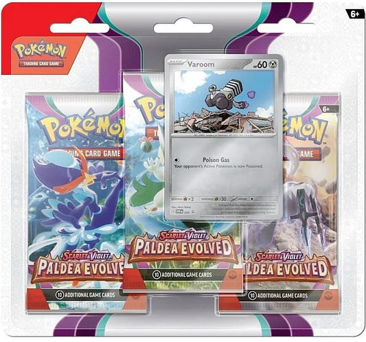 Pokemon: Scarlet and Violet: 3-Pack Paldea Evolved: Varoom promo kort nr. 26 - Pocko Monsters