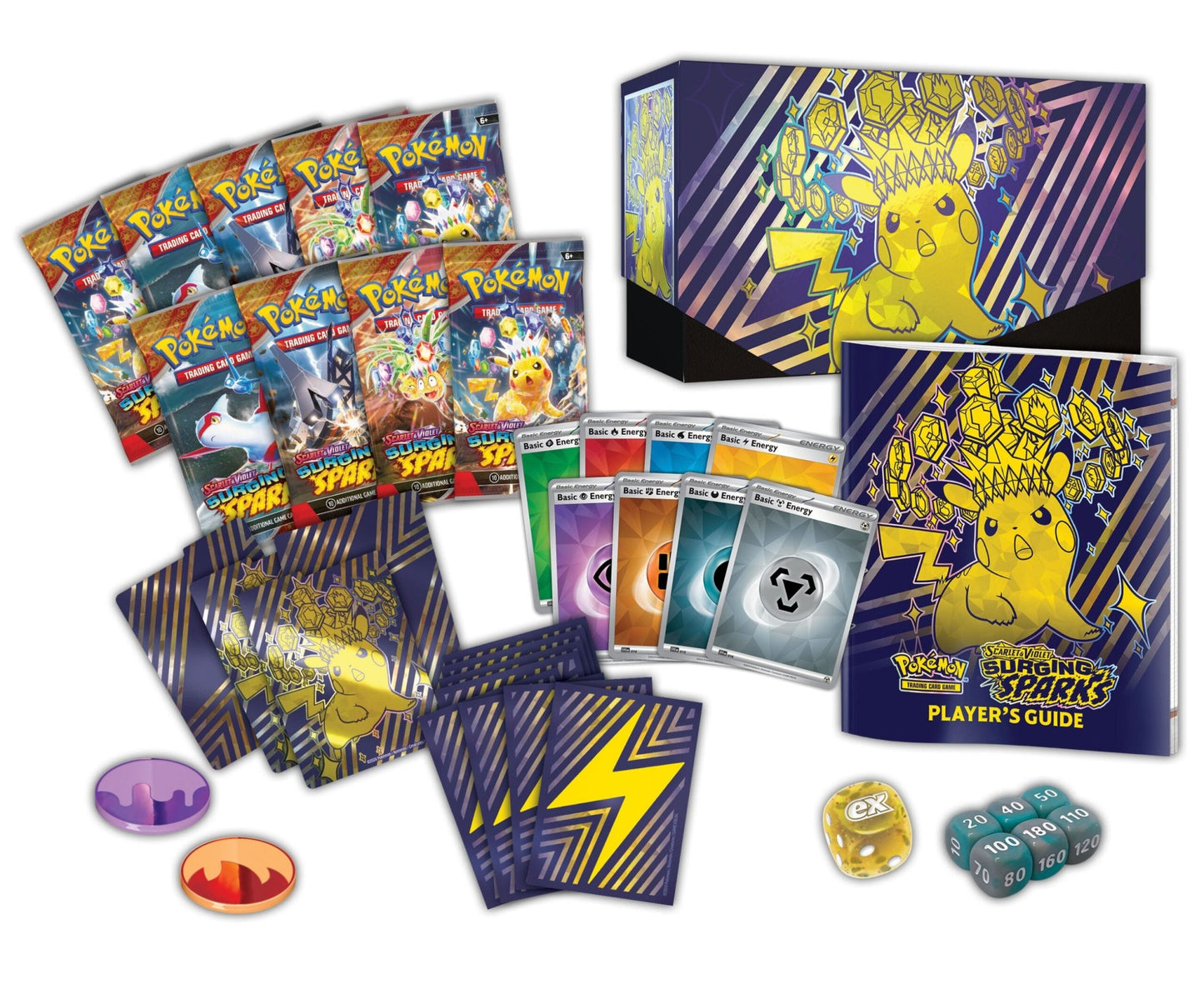 Pokemon: Surging Sparks - Sv8 - Case Elite Trainer Box (10 stk.) - Pocko Monsters