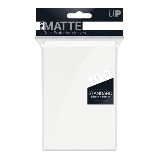 Ultra Pro: Standard Deck Protector - PRO - Matte White (100 Sleeves) - Pocko Monsters